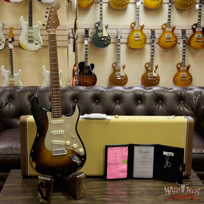 Fender Custom Shop 1956 Roasted Stratocaster Relic Birdseye Maple Neck 2 Tone Sunburst - Image 9
