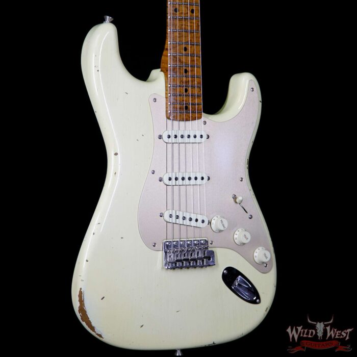 2017 NAMM Fender Custom Shop 30th Anniversary LTD 1956 Roasted Stratocaster Relic Aged Vintage White - Image 4