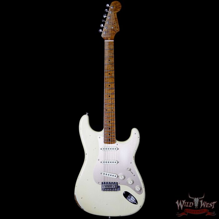 2017 NAMM Fender Custom Shop 30th Anniversary LTD 1956 Roasted Stratocaster Relic Aged Vintage White - Image 5