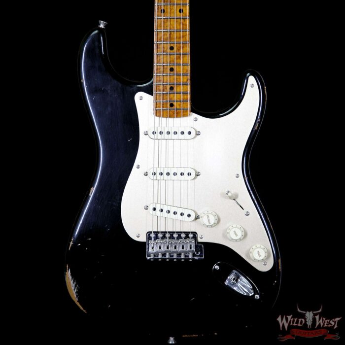 2017 NAMM Fender Custom Shop 30th Anniversary LTD 1956 Roasted Stratocaster Relic Aged Black - Image 3