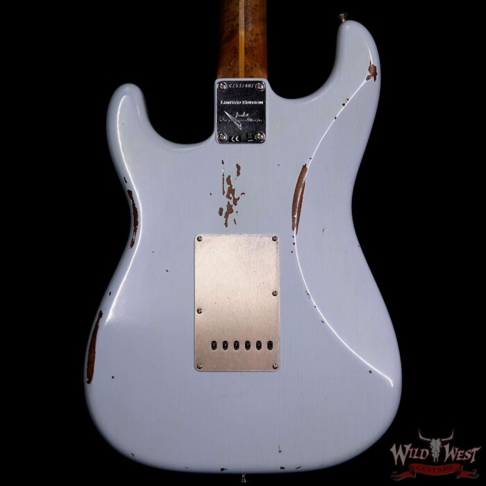 Fender Custom Shop 30th Anniversary LTD Roasted 1956 Stratocaster Relic Birdseye Neck & Board Faded Sonic Blue - Image 7
