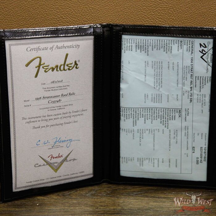 Fender Custom Shop 30th Anniversary LTD Roasted 1956 Stratocaster Relic Birdseye Neck & Board Faded Sonic Blue - Image 16