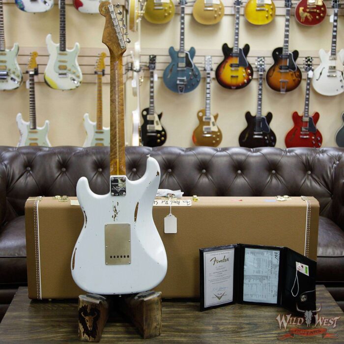 Fender Custom Shop 30th Anniversary LTD Roasted 1956 Stratocaster Relic Birdseye Neck & Board Faded Sonic Blue - Image 14