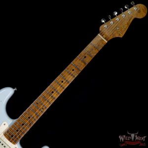 Fender Custom Shop 30th Anniversary LTD Roasted 1956 Stratocaster Relic Birdseye Neck & Board Faded Sonic Blue - Image 9