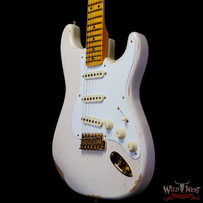 Fender Custom Shop 1956 Stratocaster Hand-Wound Pickups Relic Gold Hardware Aged White Blonde - Image 2