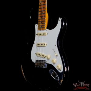 Fender Custom Shop 1956 Ash Stratocaster Hand-Wound Pickups Relic Faded Black - Image 2