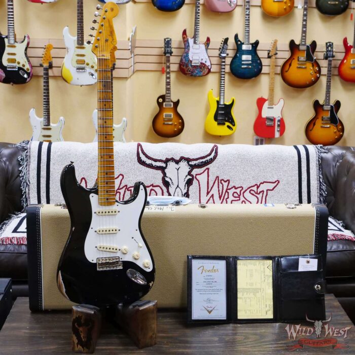 Fender Custom Shop 1956 Ash Stratocaster Hand-Wound Pickups Relic Faded Black - Image 6