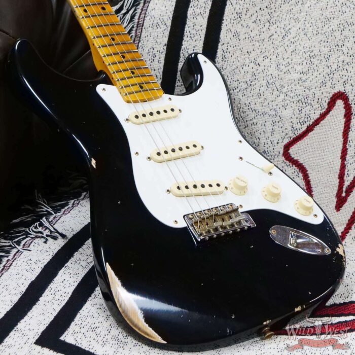 Fender Custom Shop 1956 Ash Stratocaster Hand-Wound Pickups Relic Faded Black - Image 8