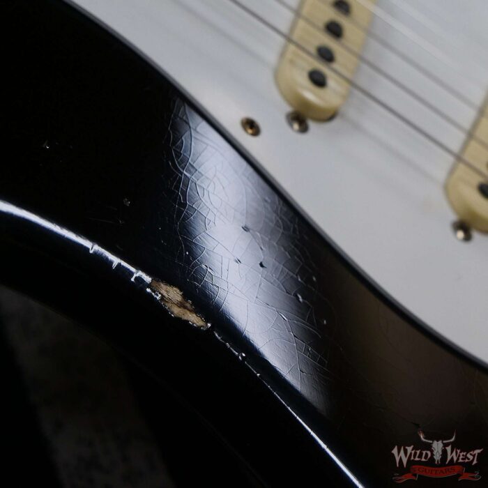 Fender Custom Shop 1956 Ash Stratocaster Hand-Wound Pickups Relic Faded Black - Image 9