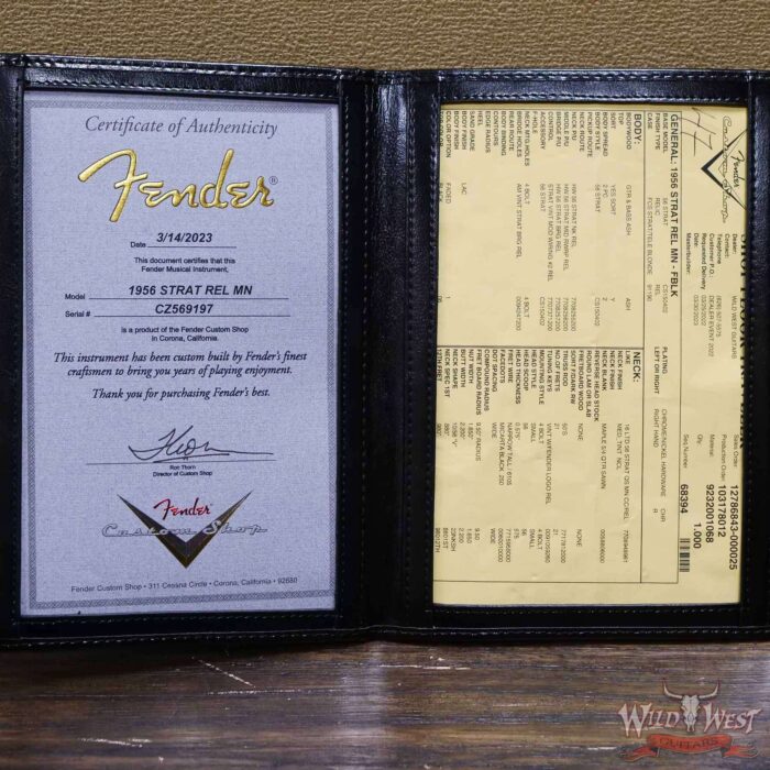 Fender Custom Shop 1956 Ash Stratocaster Hand-Wound Pickups Relic Faded Black - Image 13