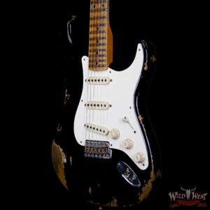 Fender Custom Shop 1957 Stratocaster Heavy Relic Maple Neck Black - Image 2