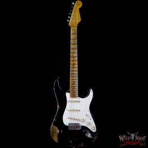 Fender Custom Shop 1957 Stratocaster Heavy Relic Maple Neck Black - Image 4