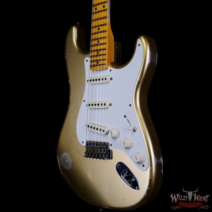 Fender Custom Shop 1957 Stratocaster Hand-Wound Pickups Quatersawn Maple Neck Relic Aged HLE Gold - Image 2