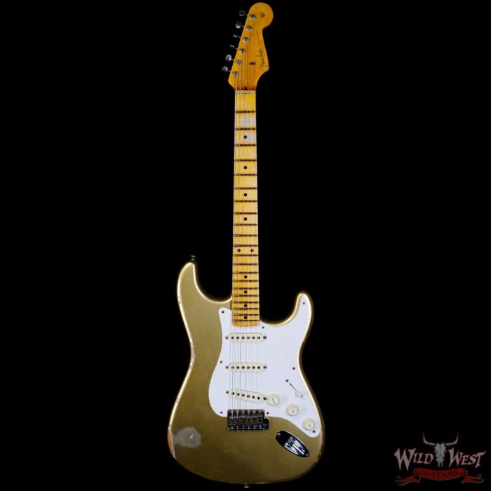 Fender Custom Shop 1957 Stratocaster Hand-Wound Pickups Quatersawn Maple Neck Relic Aged HLE Gold - Image 3