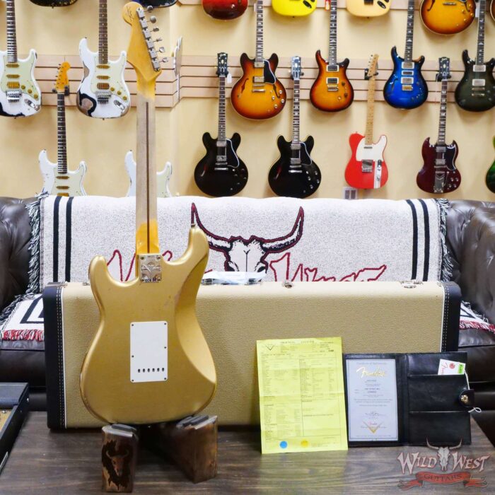 Fender Custom Shop 1957 Stratocaster Hand-Wound Pickups Quatersawn Maple Neck Relic Aged HLE Gold - Image 9