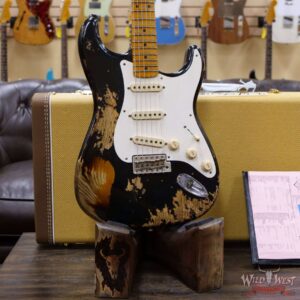 Fender Custom Shop Limited Edition 1957 Stratocaster Heavy Relic Hand-Wound Pickups Black over 2 Tone Sunburst - Image 8