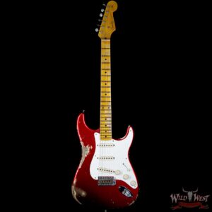 Fender Custom Shop 1957 Stratocaster Heavy Relic Maple Neck Candy Apple Red - Image 4