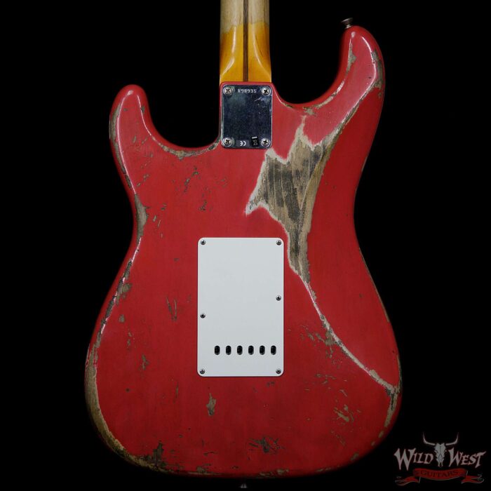 Fender Custom Shop 1957 Stratocaster Heavy Relic Maple Neck Fiesta Red - Image 6