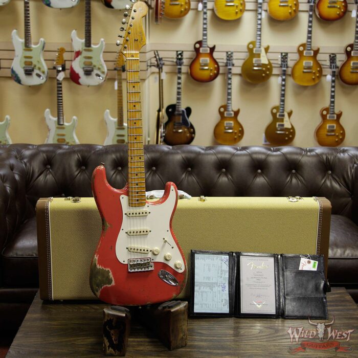 Fender Custom Shop 1957 Stratocaster Heavy Relic Maple Neck Fiesta Red - Image 11
