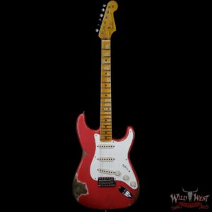 Fender Custom Shop 1957 Stratocaster Heavy Relic Maple Neck Fiesta Red - Image 4