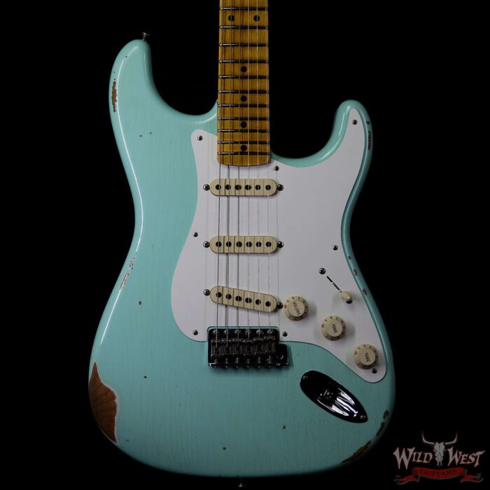 Fender Custom Shop 1957 Stratocaster Relic Maple Neck Surf Green - Image 3