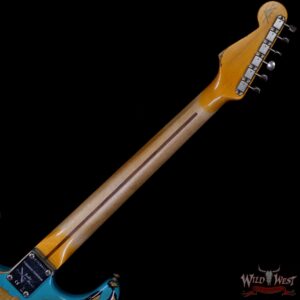 Fender Custom Shop Limited Edition 1957 Stratocaster Heavy Relic Hand-Wound Pickups Taos Turquoise over 2 Tone Sunburst - Image 5