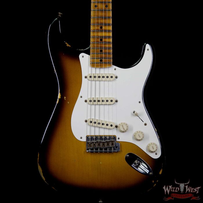 Fender Custom Shop 1957 Stratocaster Relic Maple Neck 2 Tone Sunburst - Image 3