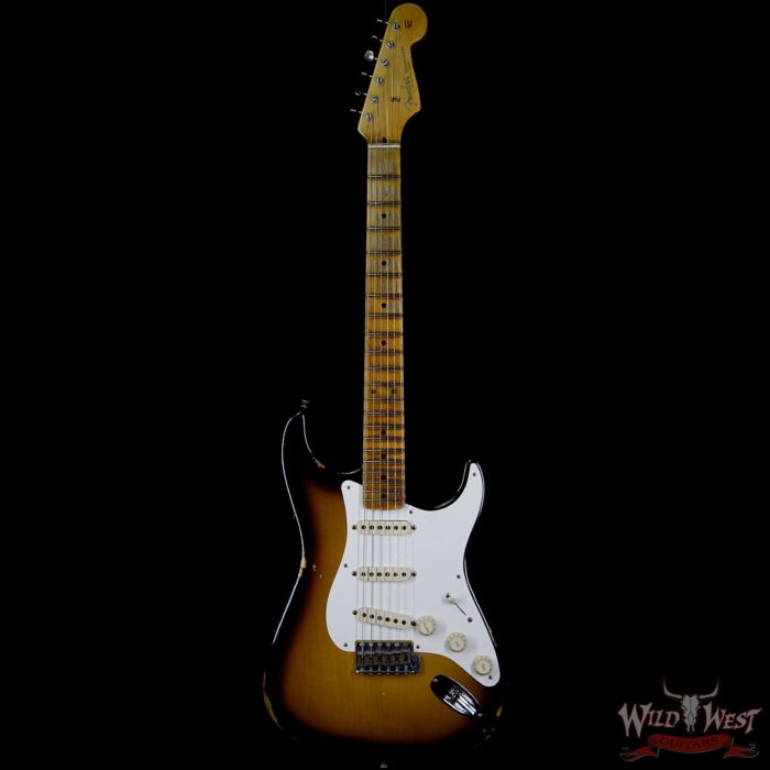 Fender Custom Shop 1957 Stratocaster Relic Maple Neck 2 Tone Sunburst - Image 4