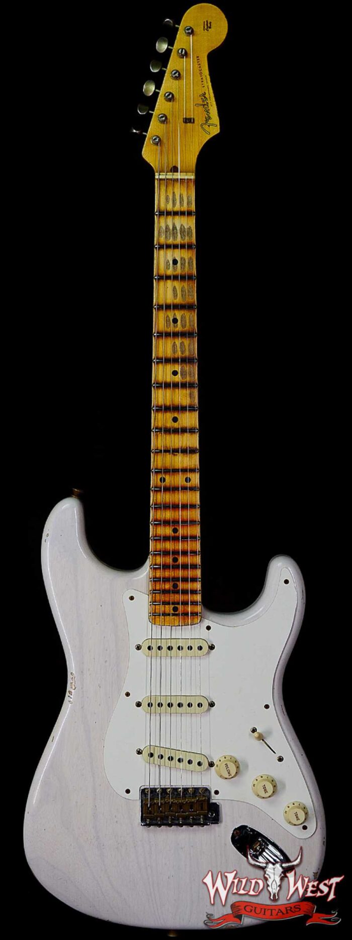 Fender Custom Shop 1957 Stratocaster Maple Neck Hand-Wound Pickups Relic Aged White Blonde - Image 1