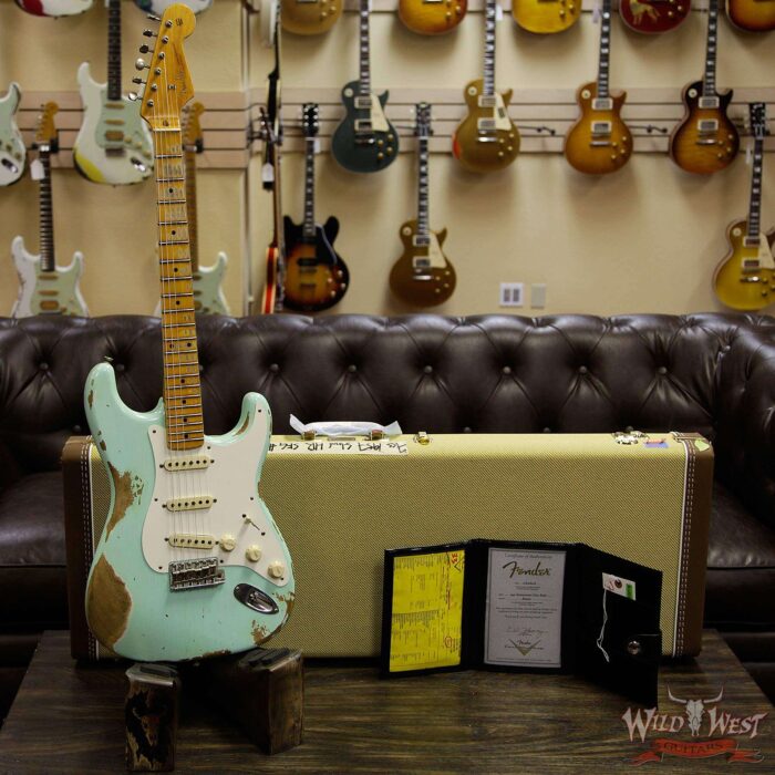 Fender Custom Shop 1957 Stratocaster Heavy Relic Maple Neck Surf Green - Image 12