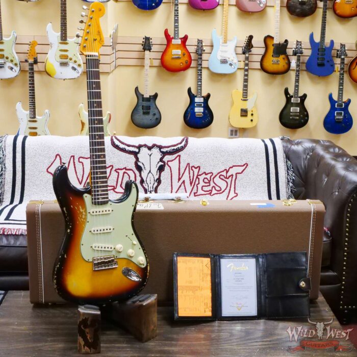 Fender Custom Shop 1961 Stratocaster Heavy Relic Super Faded Aged 3 Tone Sunburst - Image 6