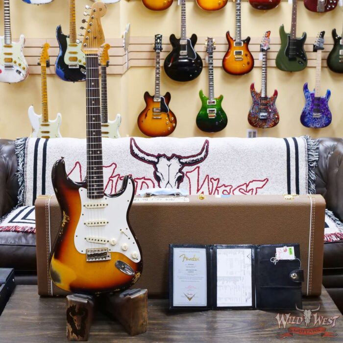 Fender Custom Shop 1959 Stratocaster AAA Rosewood Fingerboard Heavy Relic Faded Aged Chocolate 3-Color Sunburst - Image 6