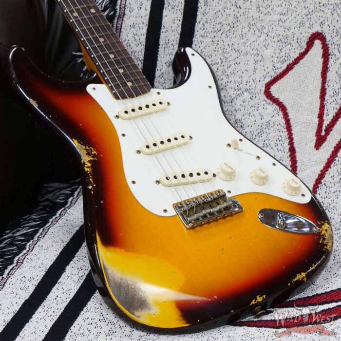 Fender Custom Shop 1959 Stratocaster AAA Rosewood Fingerboard Heavy Relic Faded Aged Chocolate 3-Color Sunburst - Image 8