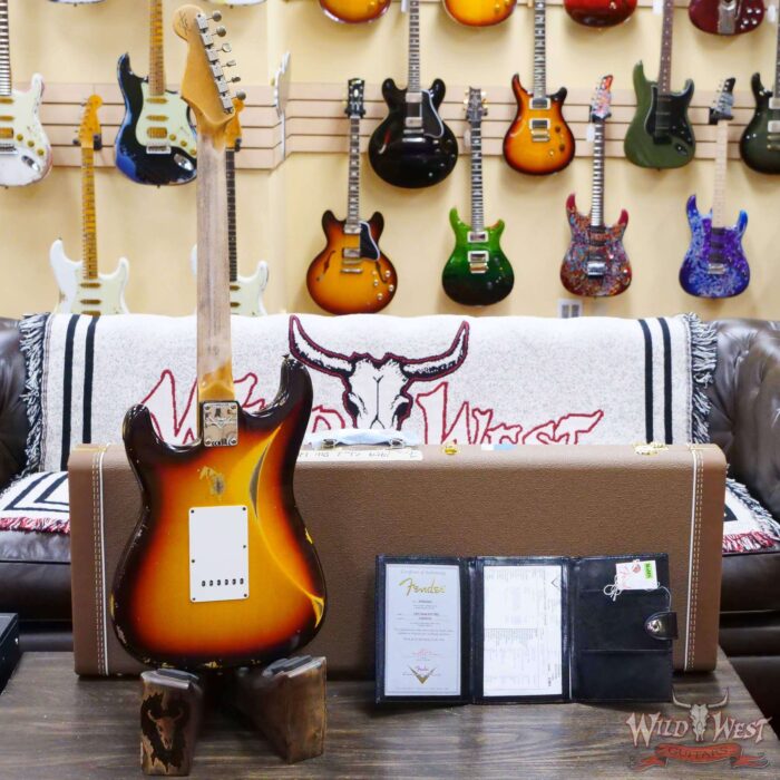 Fender Custom Shop 1959 Stratocaster AAA Rosewood Fingerboard Heavy Relic Faded Aged Chocolate 3-Color Sunburst - Image 10
