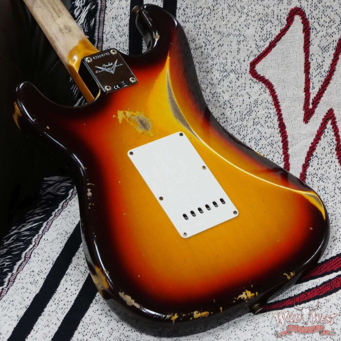 Fender Custom Shop 1959 Stratocaster AAA Rosewood Fingerboard Heavy Relic Faded Aged Chocolate 3-Color Sunburst - Image 12