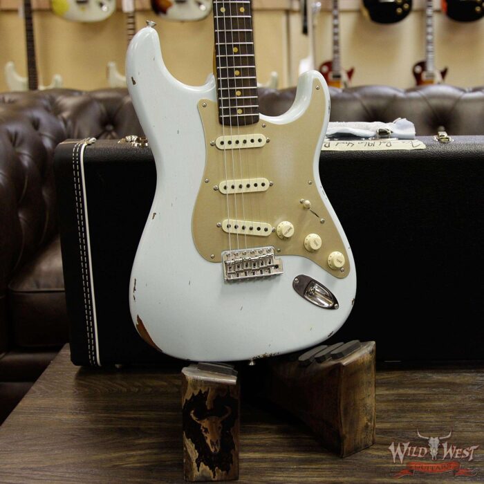 2017 NAMM Fender Custom Shop 30th Anniversary LTD 1960 Roasted Stratocaster Relic Faded Sonic Blue - Image 13
