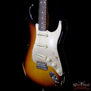 Fender Custom Shop Roasted 1960 Stratocaster Birdseye Maple Neck Slab 3A Rosewood Board Relic 3 Tone Sunburst - Image 2