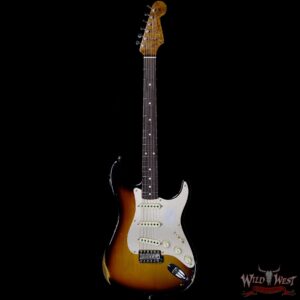 Fender Custom Shop Roasted 1960 Stratocaster Birdseye Maple Neck Slab 3A Rosewood Board Relic 3 Tone Sunburst - Image 3