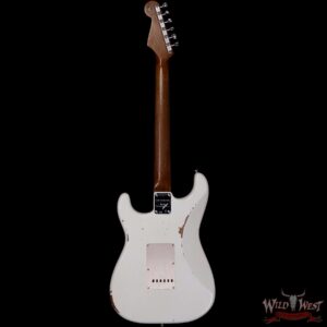 Fender Custom Shop Roasted 1960 Stratocaster Relic 3A Birdseye Maple Neck 3A Rosewood Board Aged Olympic White - Image 4