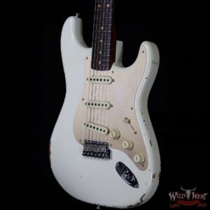 Fender Custom Shop Roasted 1960 Stratocaster Relic 3A Birdseye Maple Neck 3A Rosewood Board Aged Olympic White - Image 2