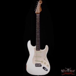 Fender Custom Shop Roasted 1960 Stratocaster Relic 3A Birdseye Maple Neck 3A Rosewood Board Aged Olympic White - Image 3