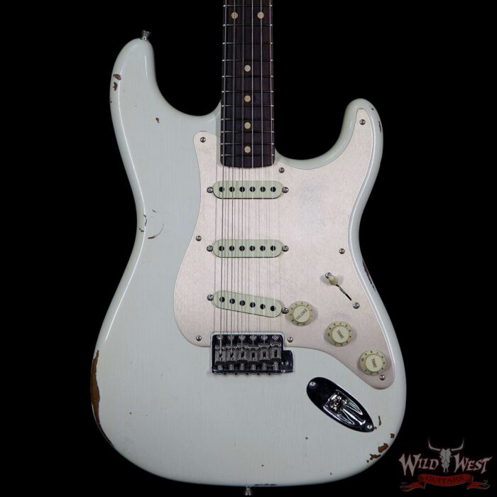 Fender Custom Shop 30th Anniversary LTD Roasted 1960 Stratocaster Relic Birdseye Neck Rosewood Board Aged Olympic White - Image 3