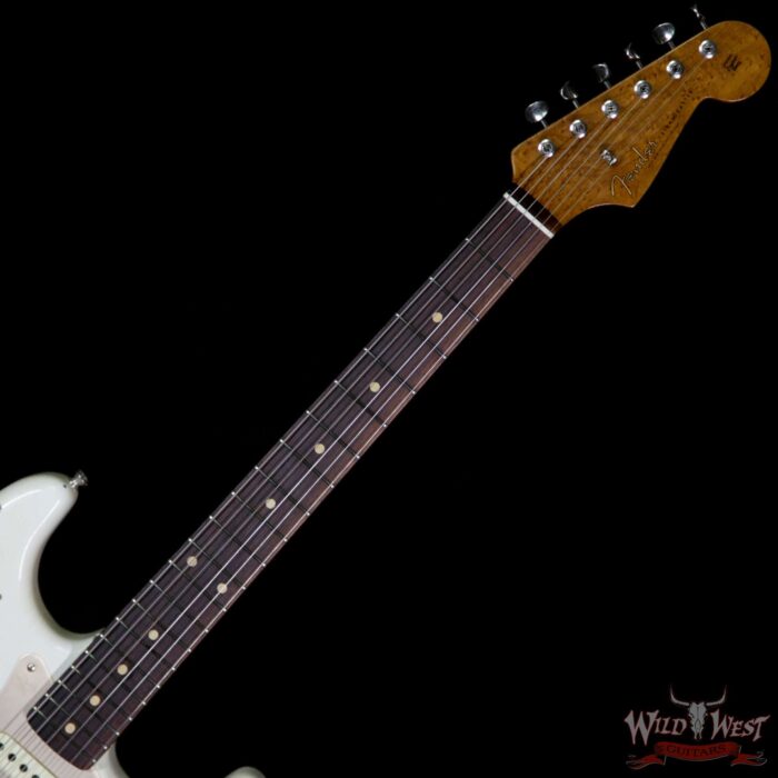 Fender Custom Shop 30th Anniversary LTD Roasted 1960 Stratocaster Relic Birdseye Neck Rosewood Board Aged Olympic White - Image 9
