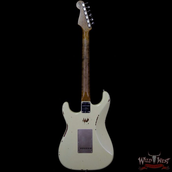 Fender Custom Shop Roasted 1960 Stratocaster Relic Birdseye Maple Neck AAA Rosewood Aged Vintage White - Image 5