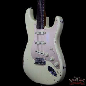 Fender Custom Shop Roasted 1960 Stratocaster Relic Birdseye Maple Neck AAA Rosewood Aged Vintage White - Image 2