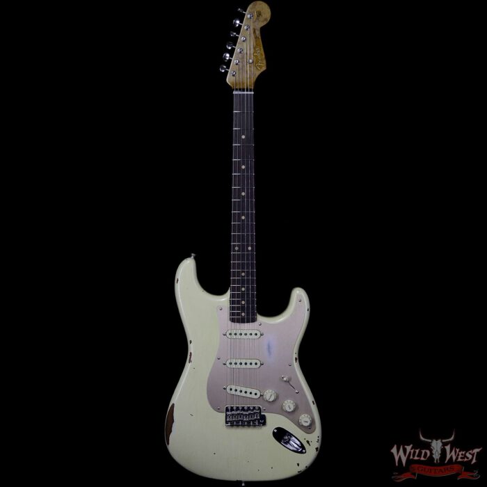 Fender Custom Shop Roasted 1960 Stratocaster Relic Birdseye Maple Neck AAA Rosewood Aged Vintage White - Image 4