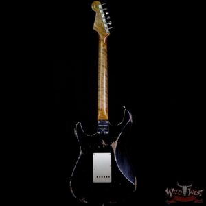 Fender Custom Shop 1960 Roasted Stratocaster Relic Birdseye Maple Neck Aged Black - Image 4