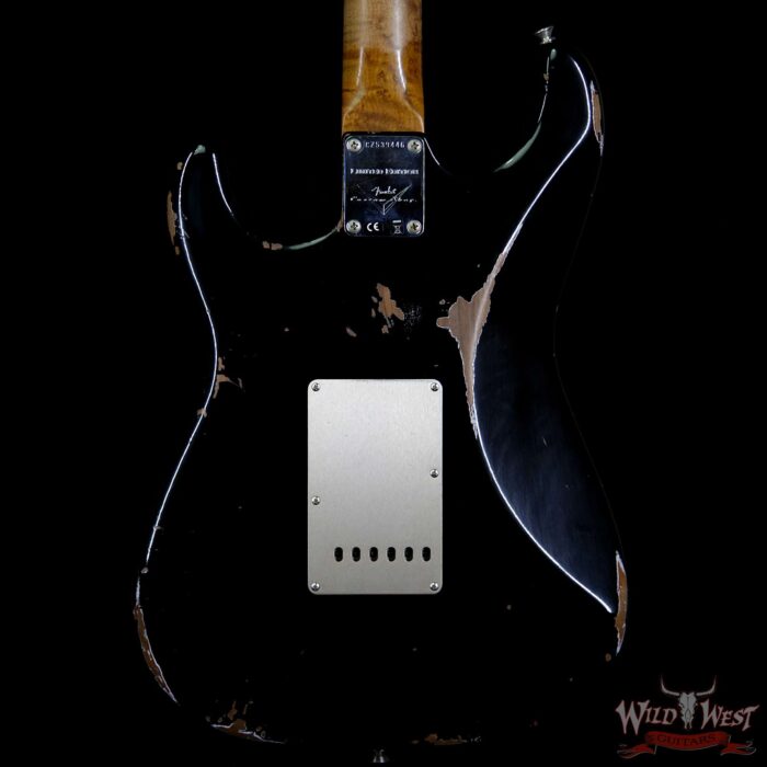 Fender Custom Shop 1960 Roasted Stratocaster Relic Birdseye Maple Neck Aged Black - Image 5