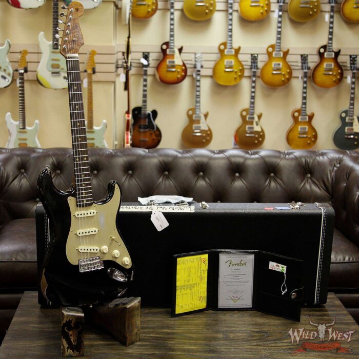 Fender Custom Shop 1960 Roasted Stratocaster Relic Birdseye Maple Neck Aged Black - Image 10