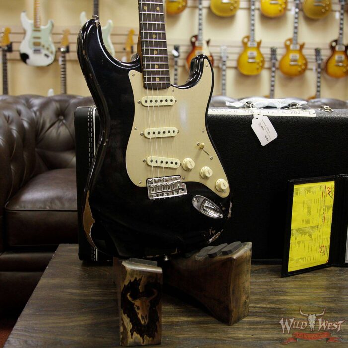 Fender Custom Shop 1960 Roasted Stratocaster Relic Birdseye Maple Neck Aged Black - Image 11